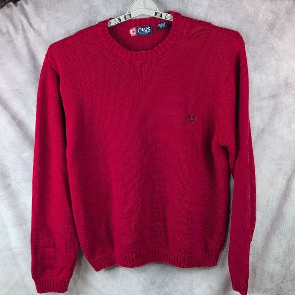 Chaps Ralph Lauren Red Crewneck Cotton Knit Sweater - XXL